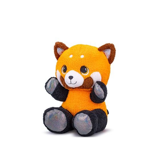 Panda červená plyšová 16,5cm sedící 0m+ v sáčku