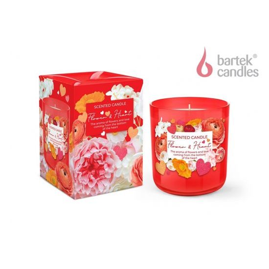 Bartek Svíčka sklo 150g Flower Hearts