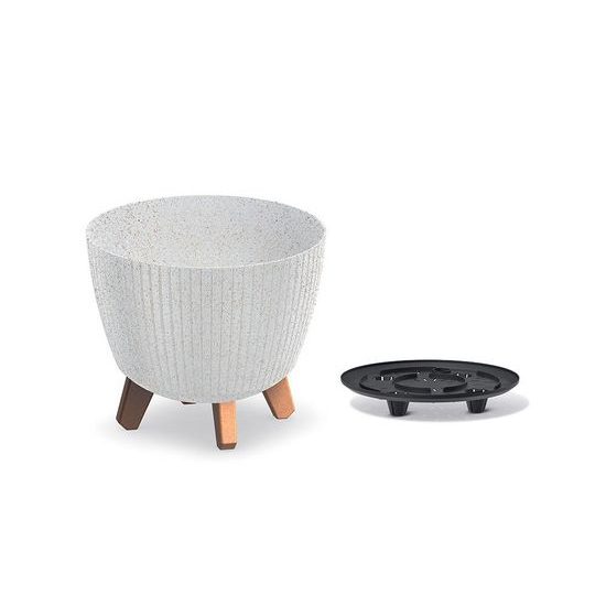 Květináč LAMIA ECO WOOD 28,8 cm: bílá ECO