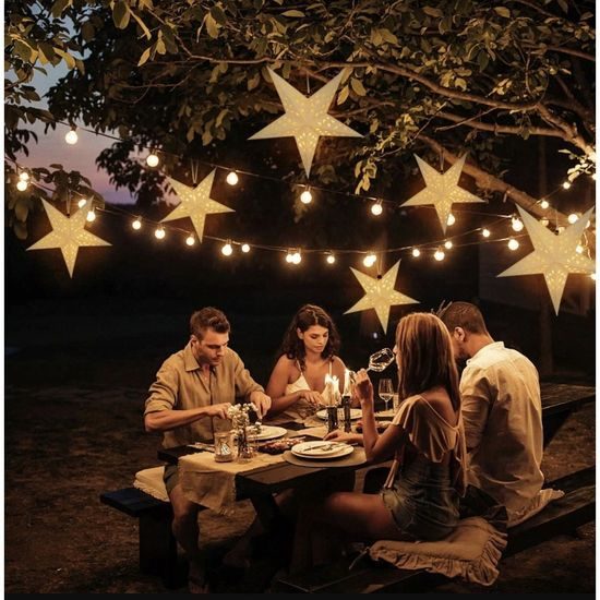 Svítící 3D LED hvězda 50 cm bílá