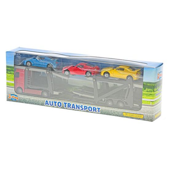 2-Play Traffic přepravník aut kov 26cm 1:60 + 3auta v krabičce
