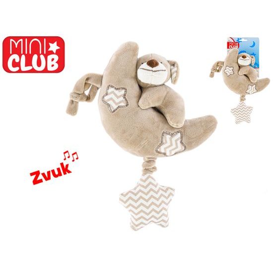 Mini Club měsíček plyšový 30cm s pejskem a hracím strojkem na natažení 0m+ na kartě
