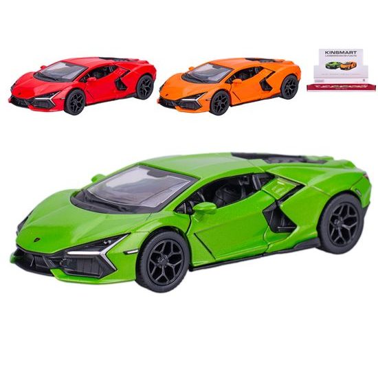 Kinsmart Lamborghini Revuelto kov 12,5cm 1:38 zpětný chod 3barvy 12ks v DBX