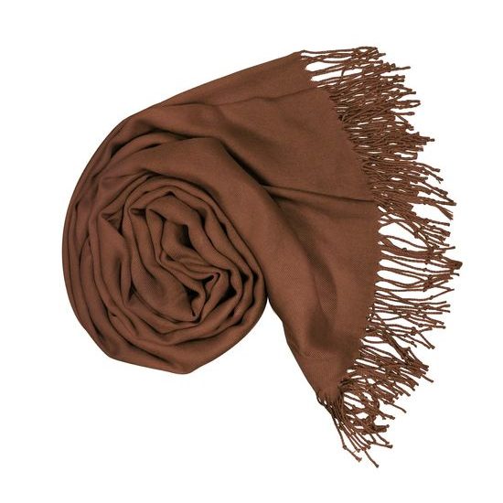 Dámská tmavě hnědá pashmina P74 / Dámská tmavě hnědá šála