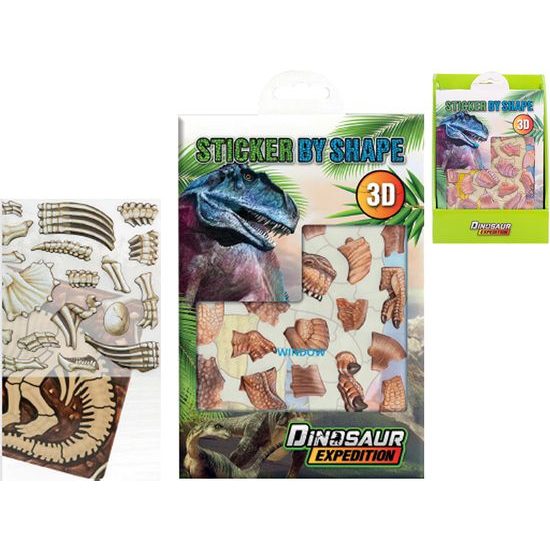 3D nálepky s dinosauřími motivy 2druhy 12ks v PDQ
