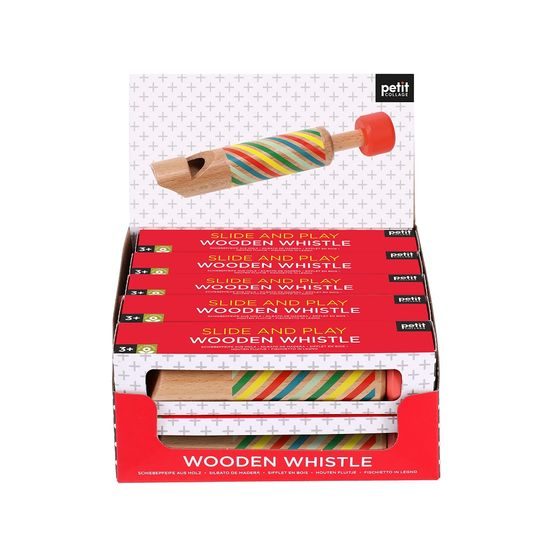 Petit Collage Dřevěná velká píšťalka s proužky