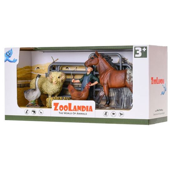 Zoolandia zvířátka farma s doplňky 4druhy v krabičce