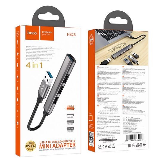 4v1 USB HUB na USB3.0+USB2.0*3