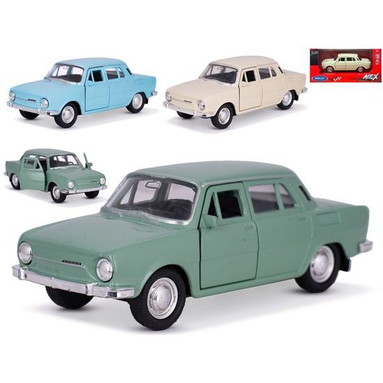 Welly Škoda 100 12cm kov zpětný chod 3barvy v krabičce