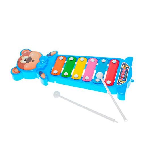 Xylofon medvídek 28cm 2barvy na kartě