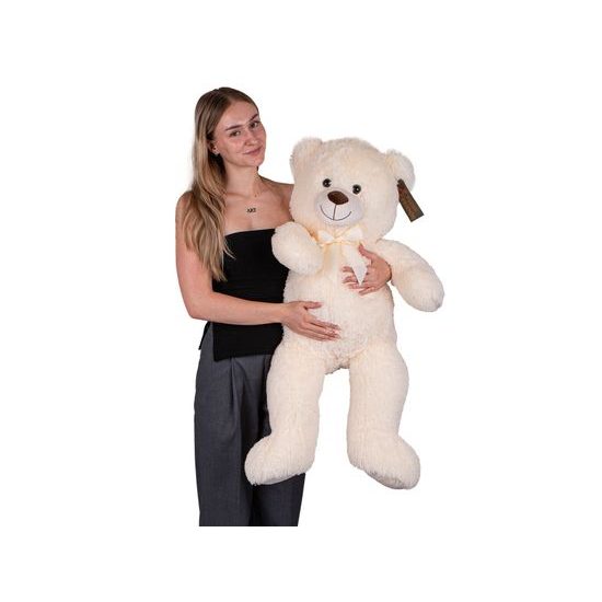 Plush Friends medvěd plyšový 80cm béžový s mašlí 0m+