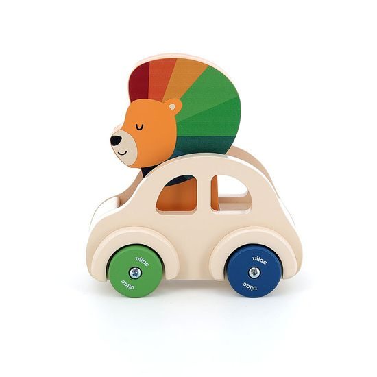 Vilac Dřevěné autíčko s klaksonem Lev