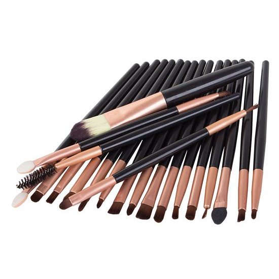 Sada štětců na make-up – 20 ks s pouzdrem
