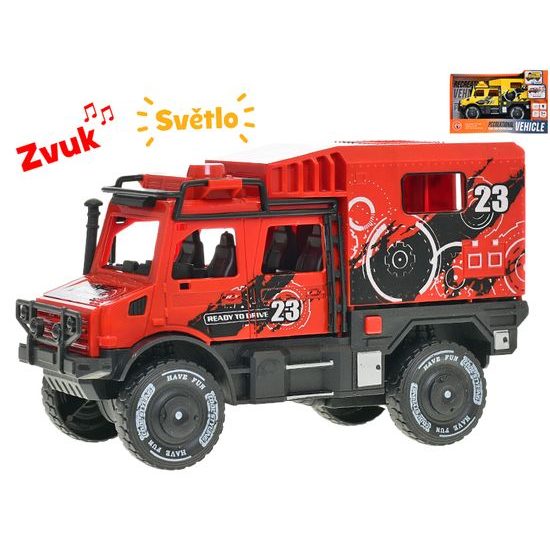 Auto off-road 18cm na setrvačník na baterie se světlem a zvukem 2barvy v krabičce