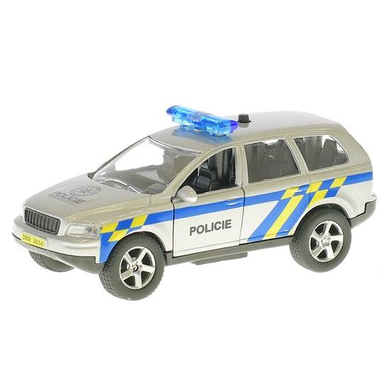 2-Play Traffic policie CZ 11cm kov na zpětný chod na baterie česky mluvící se světlem v krabičce