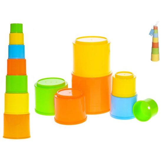 Pyramida skládací kalíšky 7ks v síťce 6m+