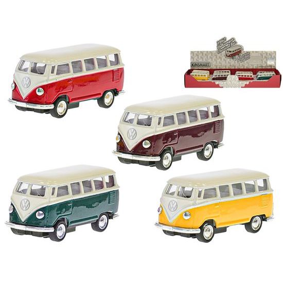 Kinsmart VW Classic autobus 1962 1:64 kov na zpětný chod 4barvy 12ks v DBX