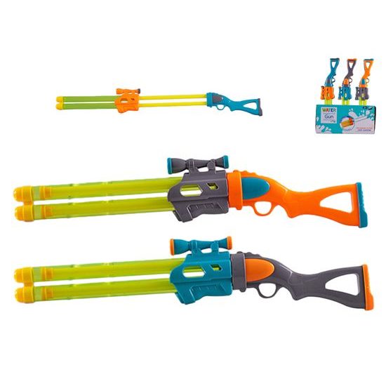 Vodní pumpa puška 46cm 3barvy 24ks v PDQ