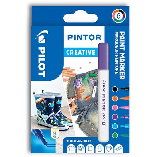 Značkovače PILOT PINTOR CREATIVE 0,7 mm, 6 ks