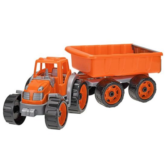Traktor se sklápěcím přívěsem 54cm zelený 24m+ v síťce