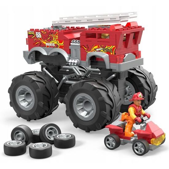 Monster Truck Stavebnice Hasičské Auto - MEGA Hot Wheels