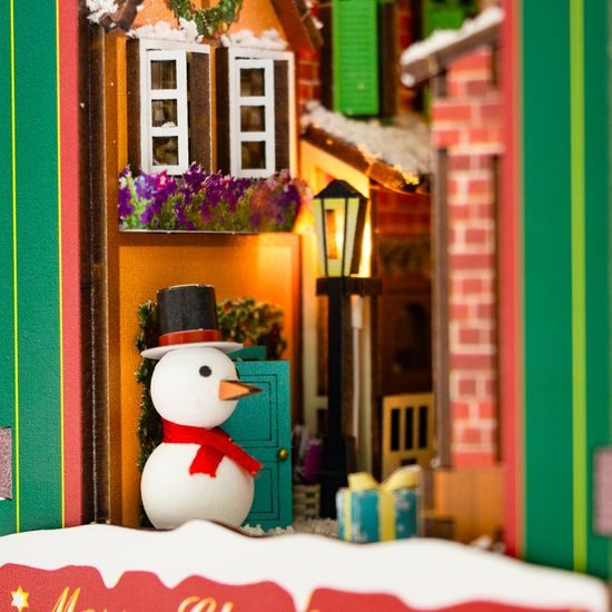 2Kids Toys 3D skládačka Zarážka na knihy Miniatura domečku Bílé Vánoce