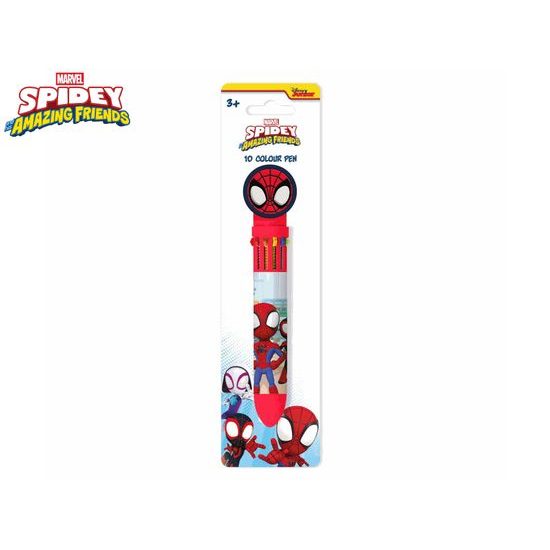 Spidey a jeho úžasní přátelé multibarevná propiska 16cm s 10barvami na kartě
