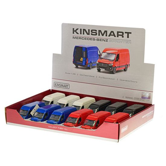 Kinsmart Mercedes-Benz Sprinter 13cm kov na zpětný chod 4barvy 12ks v DBX