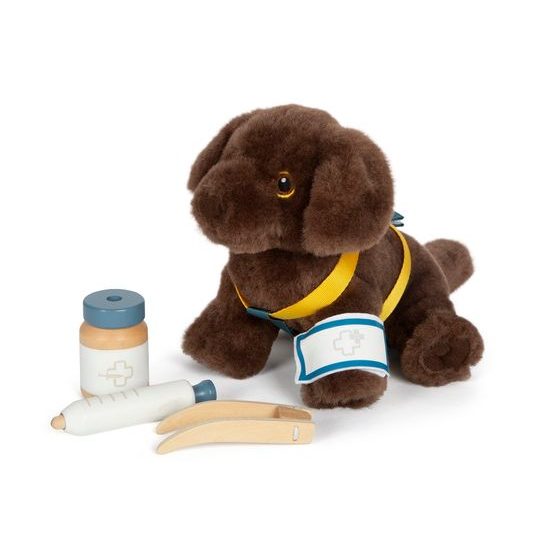 small foot Plyšový pes s pečovatelskou sadou