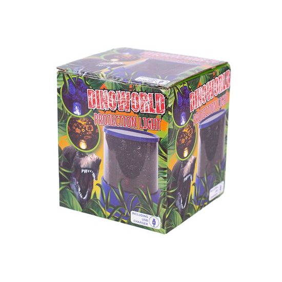 Dinoworld lampička/projektor 12cm 360° na baterie se světlem měnící barvu v krabičce