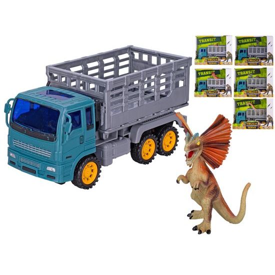 Auto nákladní 18,5cm na setrvačník s dinosaurem 7-11cm 6druhů v krabičce