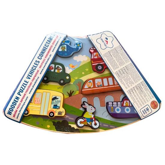 2Kids Toys Dřevěné puzzle Dopravní prostředky propojitelné