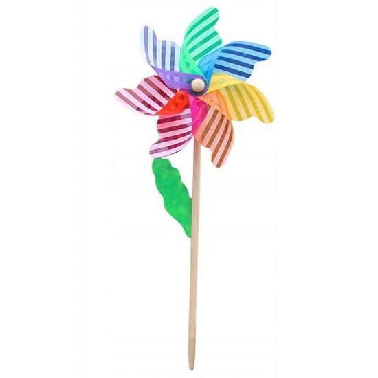 Větrník duhový s proužky 60cm