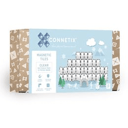 Connetix Tiles 12 ks - Magnetická stavebnice Clear - průhledné obdélníky