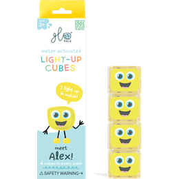 Smyslové svítící kostky Glo Pals 4 ks žluté ALEX