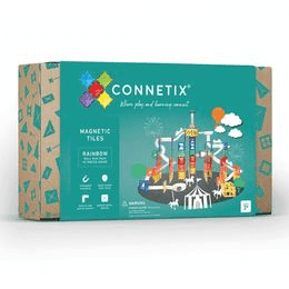 Connetix Tiles 92 ks - Magnetická kuličková dráha duhová