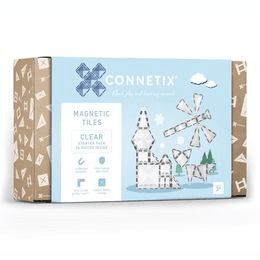Connetix Tiles 34 ks - Magnetická stavebnice Clear - průhledná sada