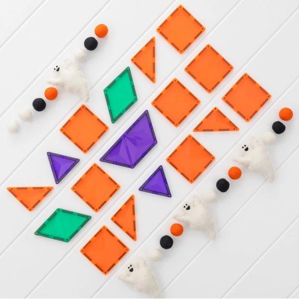 Connetix Tiles 17 ks - Magnetická stavebnice Halloweenská dýně