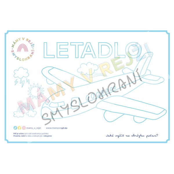 PDF Šablona pro tvoření s modelínou - Letadlo
