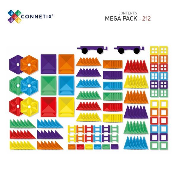 Connetix Tiles 212 ks - Magnetická stavebnice duhová sada