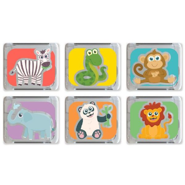 Smyslové svítící kostky Glo Pals 6 ks ZOO
