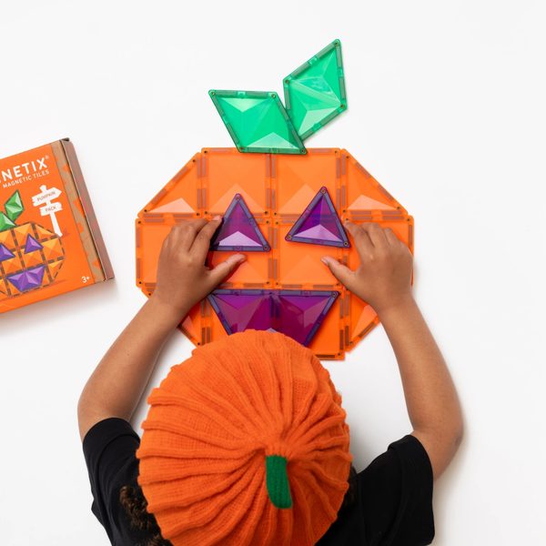Connetix Tiles 17 ks - Magnetická stavebnice Halloweenská dýně