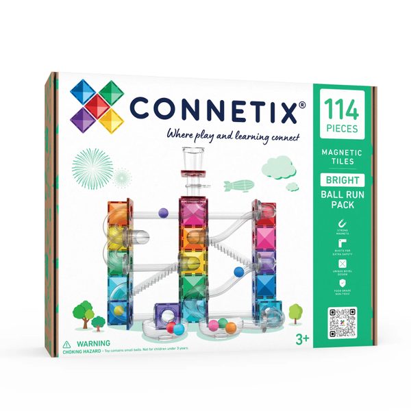 Connetix Tiles 114 ks - Magnetická kuličková dráha duhová