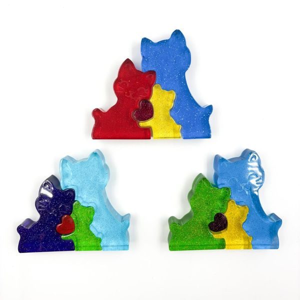 Pryskyřicové puzzle Kočičí rodinka