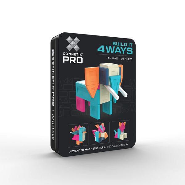 Connetix Tiles 30 ks - Magnetická stavebnice PRO Build It 4 Ways - Zvířata