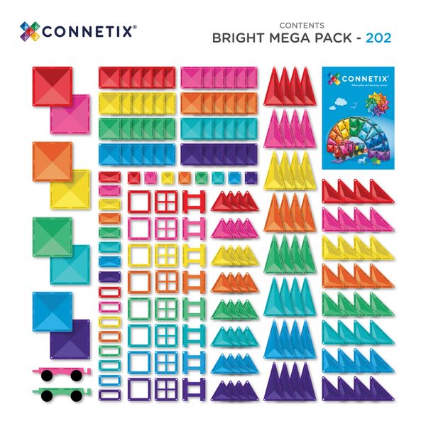 Connetix Tiles 202 ks - Magnetická stavebnice duhová sada