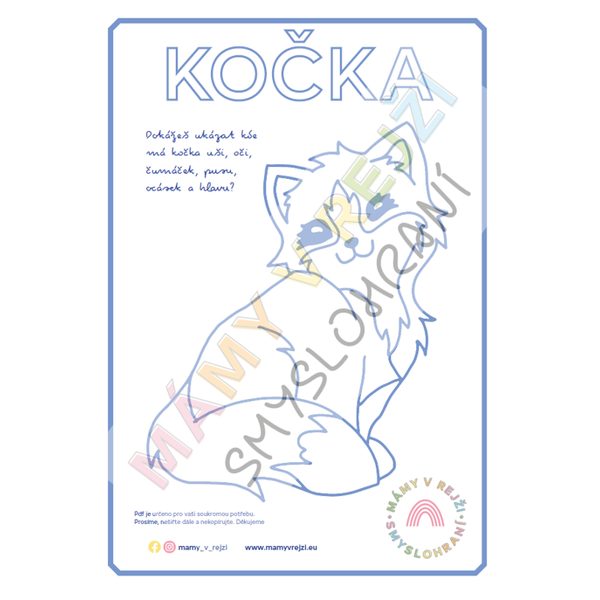 PDF Šablona pro tvoření s modelínou - Kočka