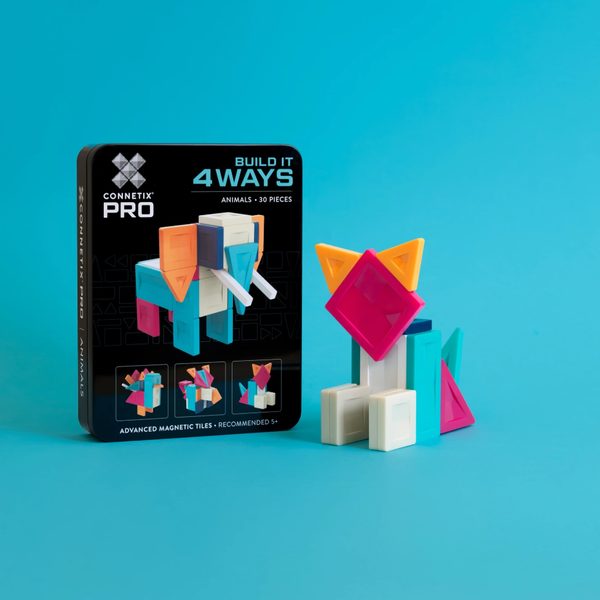 Connetix Tiles 30 ks - Magnetická stavebnice PRO Build It 4 Ways - Zvířata