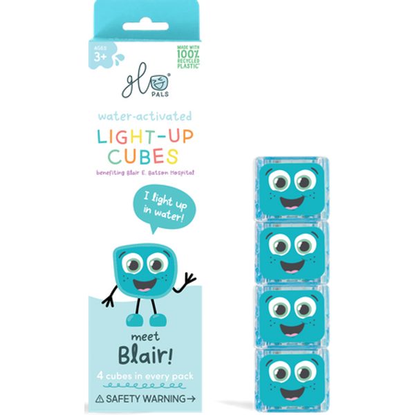 Smyslové svítící kostky Glo Pals 4 ks modré BLAIR