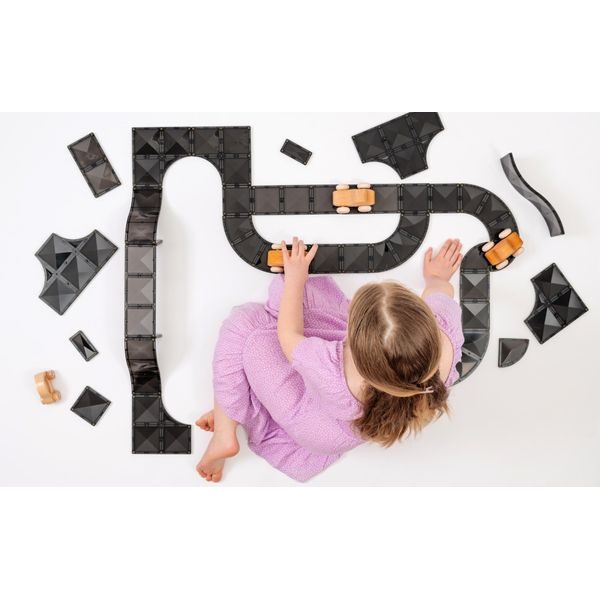 Connetix Tiles 48 ks - Magnetická stavebnice - silnice